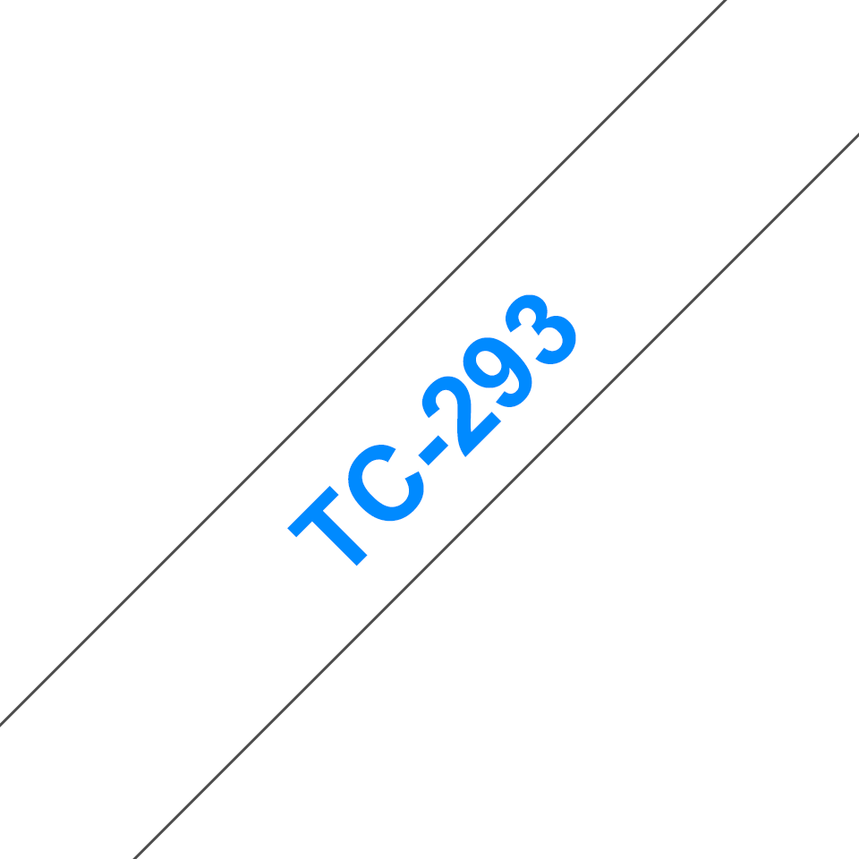 Casetă cu bandă de etichete originală Brother TC293 – albastru pe alb de 9mm lățime